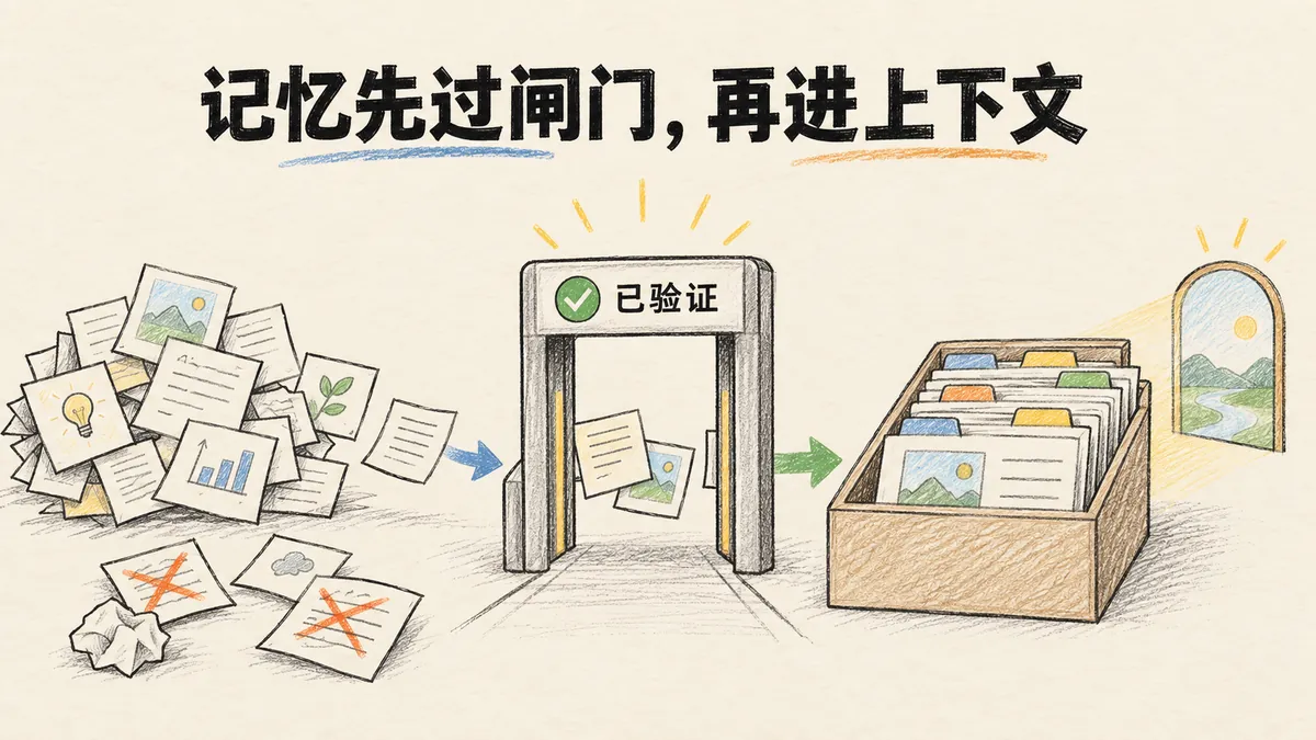 经验卡片经过验证闸门后，才进入公共记忆与上下文